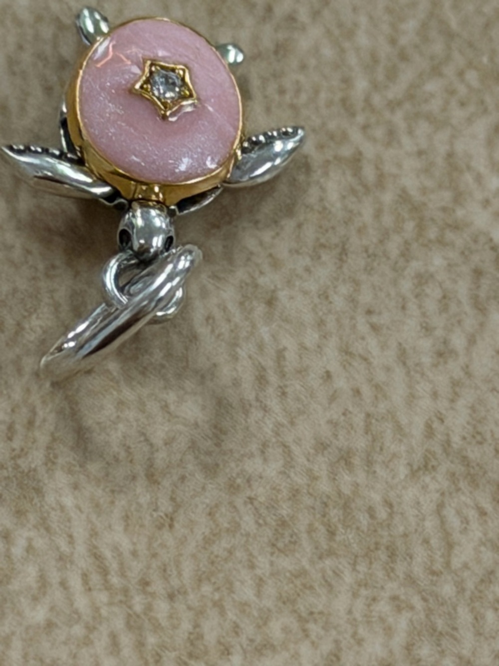 2026 Pink Sea Turtle Lab-grown Diamond Dangle Charm new no box - Picture 3 of 4